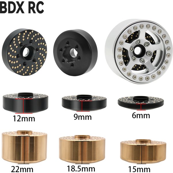 Mosiężny adapter piasty sześciokątnej koła do 1.9 2.2 Beadlock Obręcz koła RC Crawler Car Axial SCX10 Capra TRX4 TRX6 Obciążniki