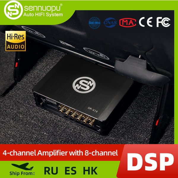 Sennuopu X10 1000W Car Audio Tuning Unit 4 Channel Class A Automotive Amplifier 12V with Bass Tuning & Wireless Audio Playback