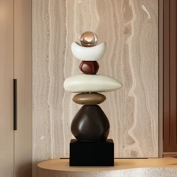 Modellfiguren Steinstatue für TV-Schrank Kunst Feng Shui Skulptur Weinschrank Dekor Wohnzimmer Desktop Heimdekoration