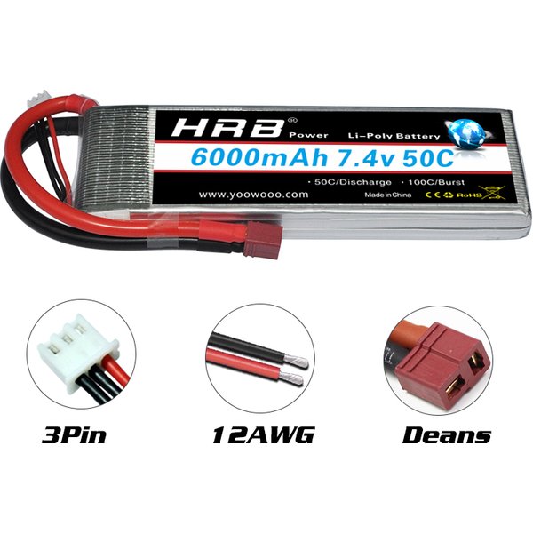 HRB 2S 6000mah Lipo Batterie 7,4 V XT60 50C Für RC FPV Flugzeuge Drone Racing Boot Auto Teile