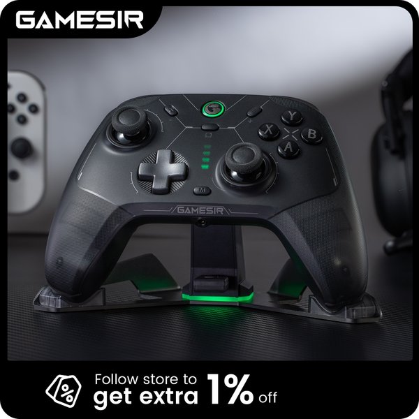 Manette de jeu GameSir Cyclone 2 Switch - Manette de jeu sans fil Pro pour Nintendo Switch 2, PC, téléphone mobile | Effet Hall, éclairage RVB