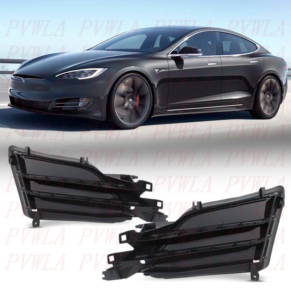Pour Tesla Modell S 2016 2018 2019 2020 Auto accessoire Front Stoßstange Nebel Licht Lampe Grille Abdeckung Air Shutter Aktive Grill Shell