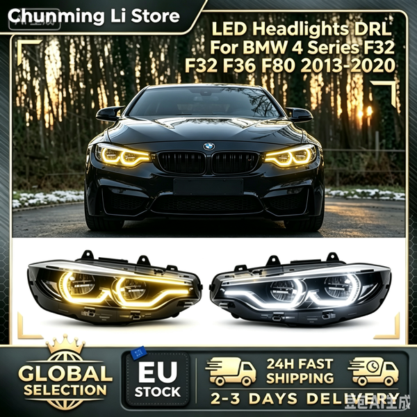 Paire de phares à LED pour BMW F32 F36 F80 DRL 425i 428i 430i 435i Série 4 2013-2020, accessoires de style automobile.