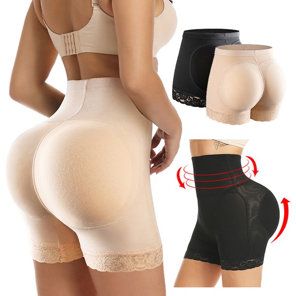 2 pièces femmes bout à bout Sexy culotte corps Shaper taille haute Cinchers Push Up coussinets sans couture faux hanche levage respirant Shapewear