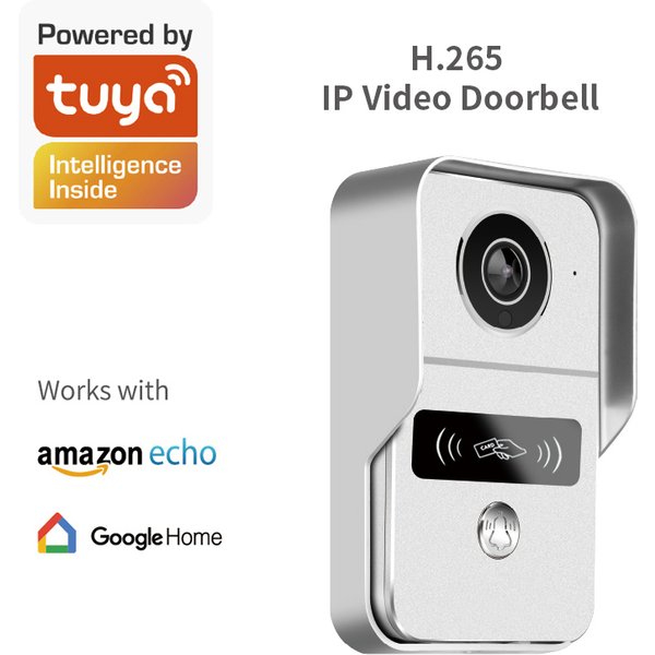 Sonnette connectée WiFi IP avec caméra vidéo, interphone, caméra IP HD pour la sécurité domestique, compatible avec l'application Tuya et Alexa Echo.