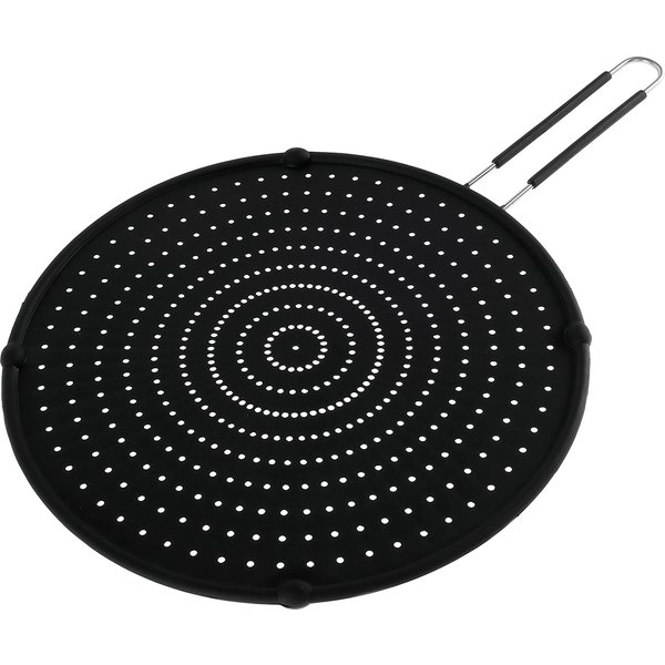 Écran anti-éclaboussures en silicone avec poignée pliable, régulateur de chaleur, panneau de vidange d'huile, couvercle de poêle à frire de cuisine