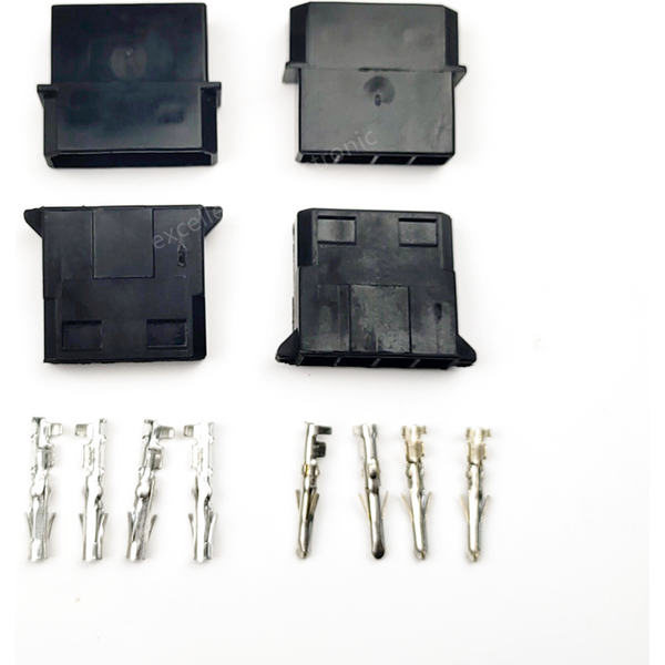 10 Sets Black 5.08mm Large 4 Pin Computer ATX IDE Power Connector Big 4P Housing + Terminals for Computer ATX EPS Power
