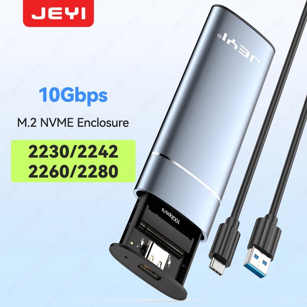 JEYI M.2 SSD-Gehäuse, Aluminiumlegierung, Wärmeableitung, mobile Festplattenbox, werkzeuglose Installation, unterstützt NVMe SATA NGFF 2280