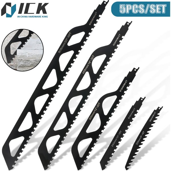 Carbide Alloy Reciprocating Saber Saw Blades Bubble Brick Hollow Brick Concrete Stone Demolition Cutting Tools Renovator Saws