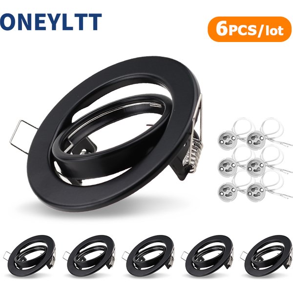 Weiße/Schwarze LED-Spotlights mit Verstellbarem Rahmen, Einbau-LED-Halterungen mit 70mm Ausschnitt für MR16 GU10 Glühbirnenhalter, Einbau-LED-Spotleuchte