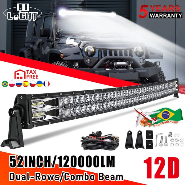 CO LIGHT gebogen/gerade 22 32 42 52 Zoll LED-Lichtleiste Combo Beam Fahrlichter 2-reihig Offroad Truck SUV ATV Traktor Auto Boot