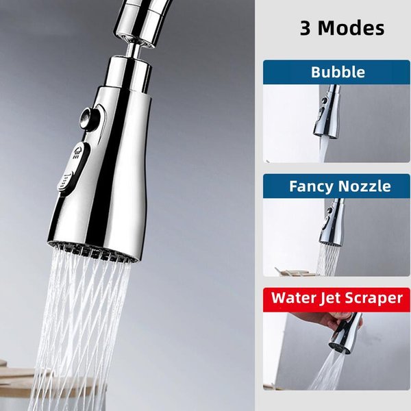 Grattoir à jet d'eau 360 ° Robinet d'évier de cuisine gastronomique, robinetterie avec buse de robinet d'eau, cuisine salle de bains, accessoires innovants pour la maison