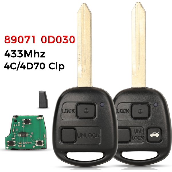 Jingyuqin 89071-0D030 Remote Car Key Alarm 433MHz For Toyota Yaris Avensis Corolla Fob 4D70/4C Chip With Uncut TOY47 Blade