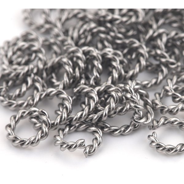 50Pcs Stainless Steel Spiral Open Jump Rings Split Rings Connectors for Jewelry Making Necklaces Bracelet Keychain DIY Craft