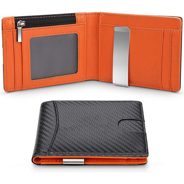 DIENQI Carbon Fiber Rfid Slim Herren-Geldbörsen, Kreditkartenetui, Business-Geldbörse, klein, kurz, zweifach gefaltet, Brieftasche, Choice Walet