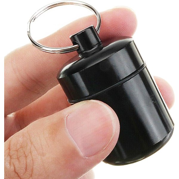Porte-clés à pilules en alliage d'aluminium, petite boîte à pilules, étui à pilules étanche, organisateur de pilules Stonego, porte-pilule Portable