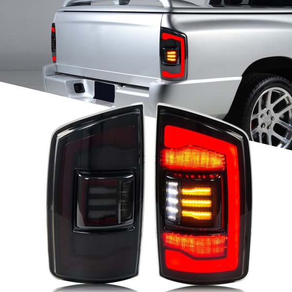 LED-Rückleuchten-Set für Dodge Ram 1500 2500 3500 2002-2005 3. Generation mit Sequenziellem Blinker (Nicht Passend für 06-08 Ram)