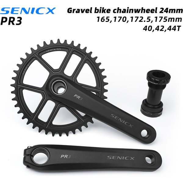 SENICX Kurbelgarnitur PR3 Road Cyclocros Kurbel 165/170/172,5/175 mm Kettenblatt 40/42/44T pour