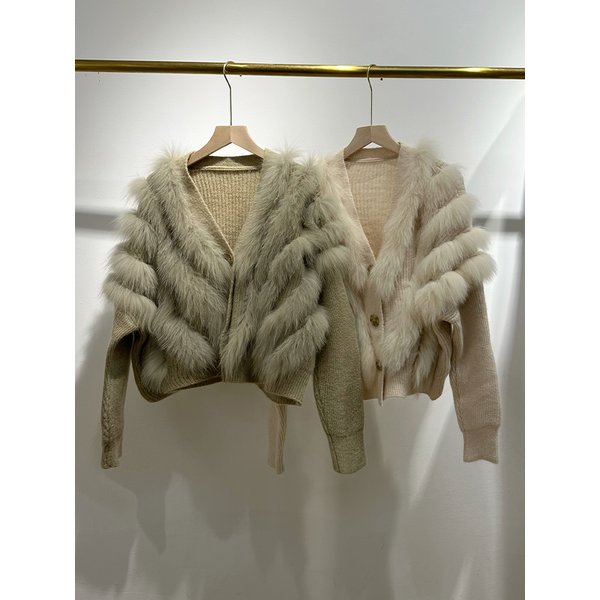 Manteau d'hiver pour femmes, cardigan en tricot à manches longues, col en fourrure de renard véritable, veste de luxe pour femmes