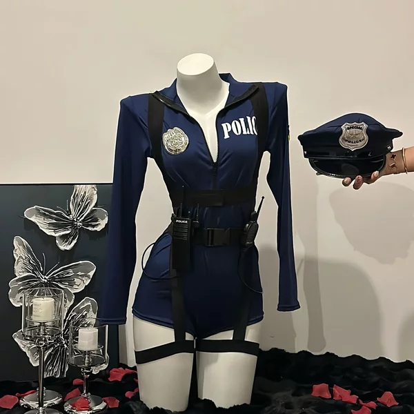 Costume de Policière Sexy Cosplay pour Halloween, Uniforme de Police, Combinaison pour Femme, Costumes de Spectacles en Boîte de Nuit, 7.0