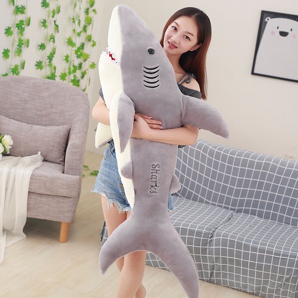50-130cm Plüsch Haie Spielzeug Kuscheltiere Simulation Meeres tier Puppe Kissen Kissen Kinder für Kinder Geburtstags geschenke
