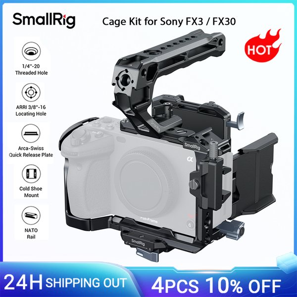 SmallRig FX30 Käfig-Set für Sony FX3/FX30, mit Griff oben, V-Mount, Batteriehalterung, Kabelklemme, LCD-Displayschutz 5823