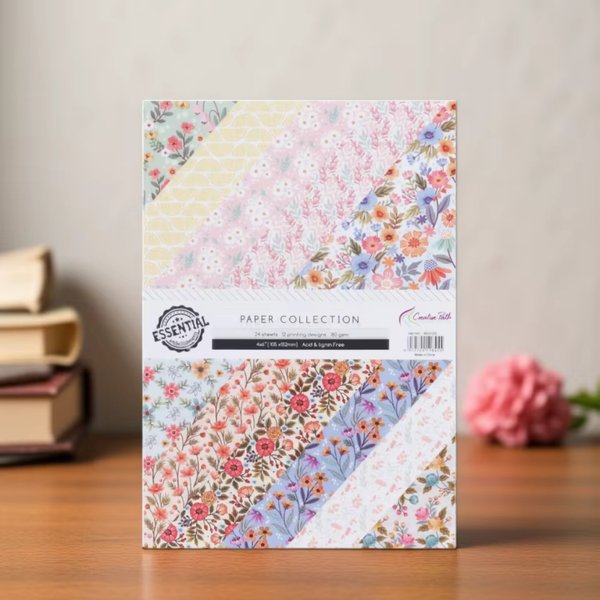 Creative Path 6x4 inch Scrapbook Paper Pad Vintage Flower Pattern Scrapbooking Decorative Background Paper For Journaling Crafts
