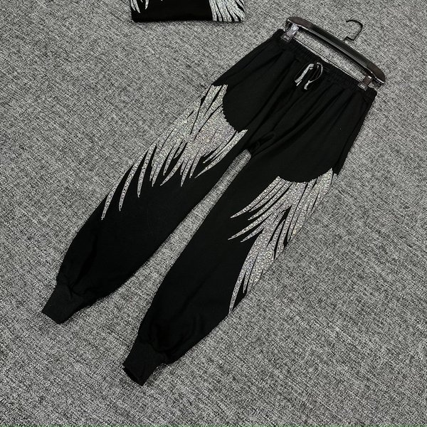 150KG Plus Größe Strass Grafik Y2k Hosen Frauen Männer Herbst Winter Gerade Hosen Luxus Baggy Jogger Casual Sportwear