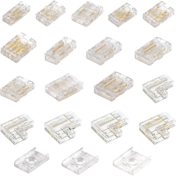 COB LED Wire Connector 5 8 10mm Connection Solderless Mini Buckle FCOB RGB CCT LED Strip Lights 2 3 4 Pin No Dark Area Connector