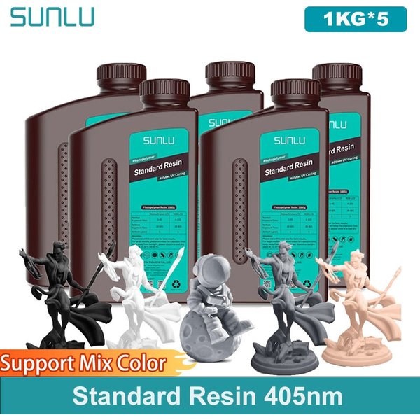 SUNLU 5 kg Standardharz 405 nm LCD-Drucker, Photonenaushärtung, gute Präzision, glatte Oberfläche, geruchsarm, Modell, Garagen-Kit-Druck