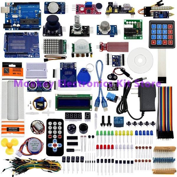 Le kit d'apprentissage le plus complet pour le projet de programmation de la carte Arduino Uno-R3, kit de laboratoire électronique DIY intelligent pour ATmega328P