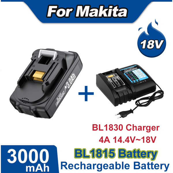 Akumulator Makita 18V BL1815 BL1850 BL1830 BL1860 BL1820 BL1840 3.0Ah oraz ładowarka do akumulatorów Makita BL1830 BL1815
