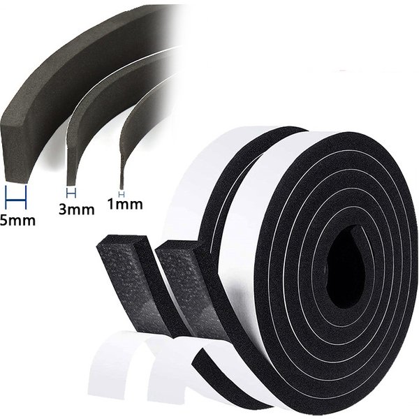 10M Seal Foam Tape Weather Stripping For Door Window Adhesive Sound Proof Weatherstrip Pipe Cooling Air Conditioning Seal Strip