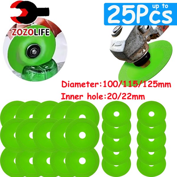 Nowość! 1-25 sztuk 100/115/125mm tarcza do cięcia szkła ceramiczne ostrze tnące diamentowe butelki wina brzeszczot Jade Crystal szlifowanie fazowanie