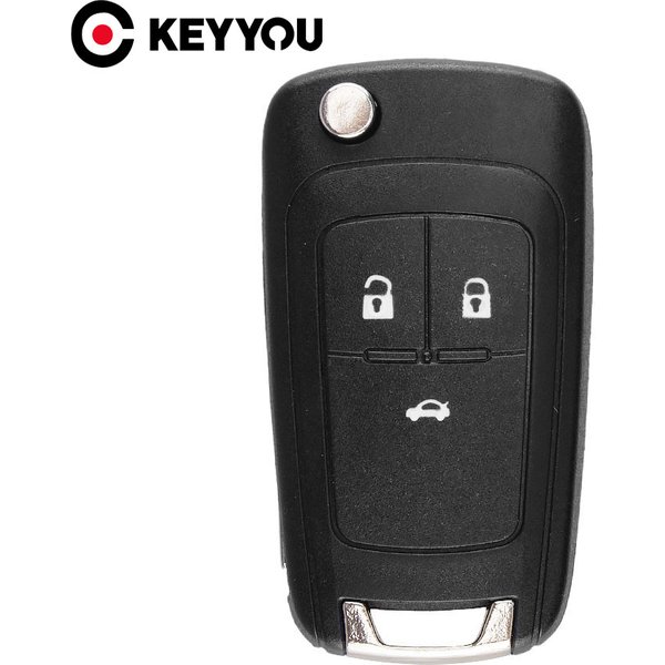 KEYYOU – étui de clé de voiture pliable à 3 boutons pour Opel, pour Vauxhall, Corsa, Astra, Vectra, Zafira, Omega, HU100