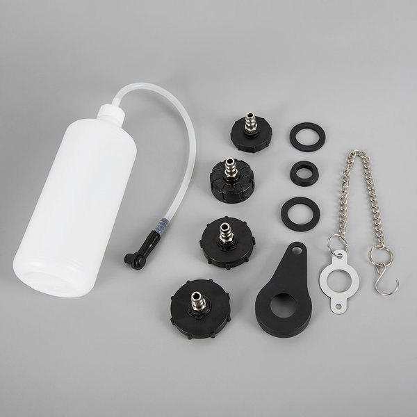 Kit de purge de liquide de frein 3L avec bouteille de récupération d'huile 1L, purgeur manuel de liquide de frein avec manomètre, 4 adaptateurs, outil d'échange d'huile de frein pour réparation