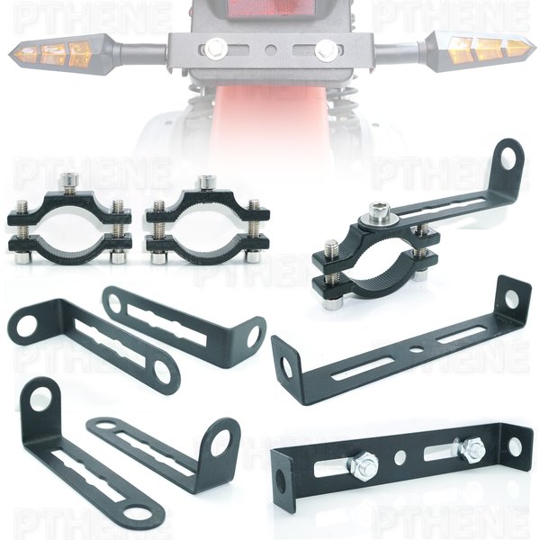 10mm Metal Turn Signal Light Clamp Mount Bracket Holder Indicator Blinker Fixing Threaded Type for Scooters Motorcycles Bicycles