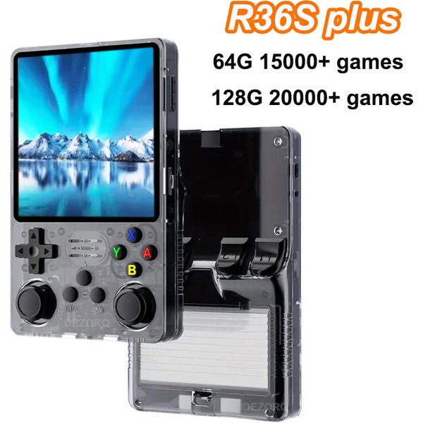 Video-Handheld-Spielkonsolen Retro Tragbare R36plus Konsole Spieler-Gaming-Geräte Emulator Arcade 64G/128G Spiele