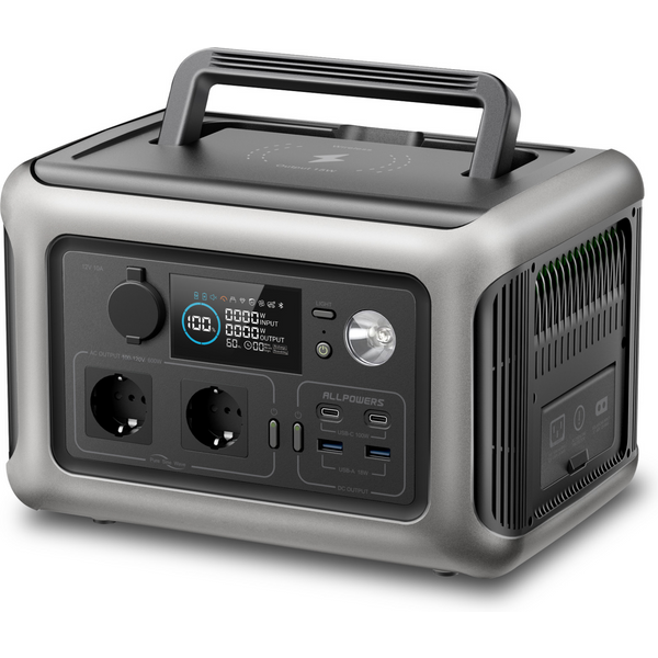 ALLPOWERS R600 299Wh Portable Power Station with 2x 600W (1200W Surge) AC Outlets Solar Generator for Outdoor Camping RV Home