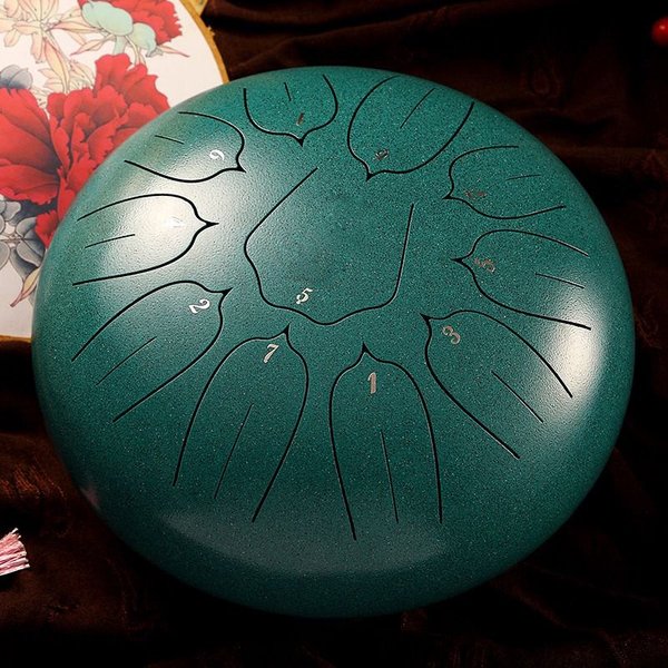 Hluru Glucophone tambour à langue en acier 10 pouces 11 Notes réservoir tambour clé Handpan avec sac de transport pour Instrument de musique de méditation