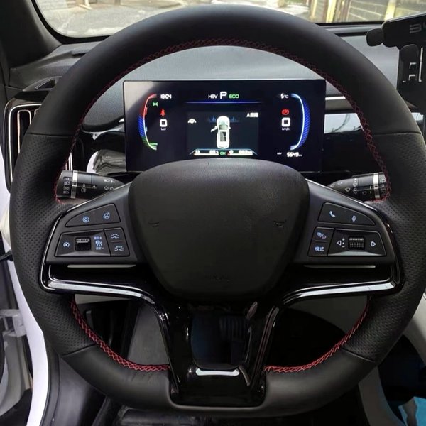 Auto Lenkrad Abdeckung Kunstleder Für BYD Song Plus Dmi Song Pro EV BYD Qin Plus 2020-2023 Lenkrad Flechten Abdeckung