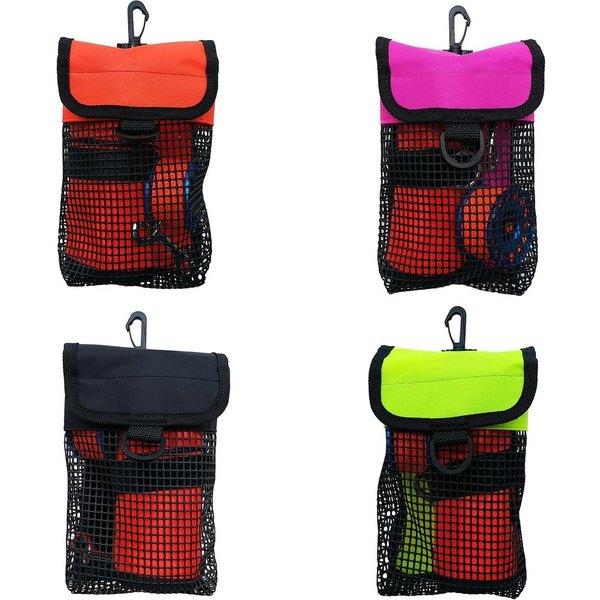Moulinet de plongée sous-marine compact et pochette de transport en maille pour bouée SMB