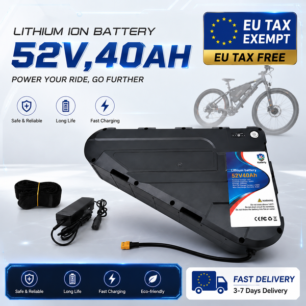 Leistungsstarker 52V Dreieck-Ebike-Lithium-Akku 20AH 30AH 40AH Wasserdichtes Hartgehäuse Schneller Transport Große Kapazität Batterie für 350W 500W 750W 1000W Fahrradmotor-Akku