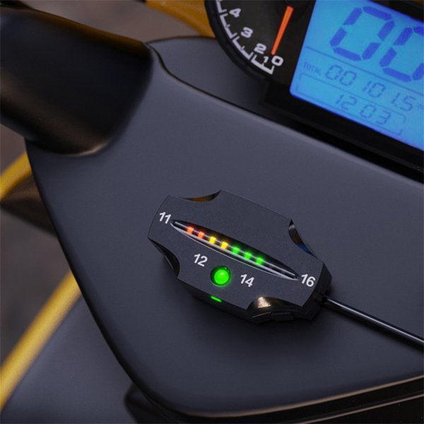 Compteur de tension électrique universel pour moto, testeur de tension, indicateur tricolore LED, panneau numérique, voltmètre 12V-24V, étanche