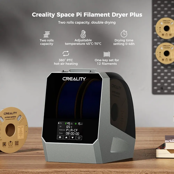Creality Space Pi Filament-Trockner Plus, zwei Rollen Kapazität, Dual-Spool Filament-Trocknerbox für 3D-Druck