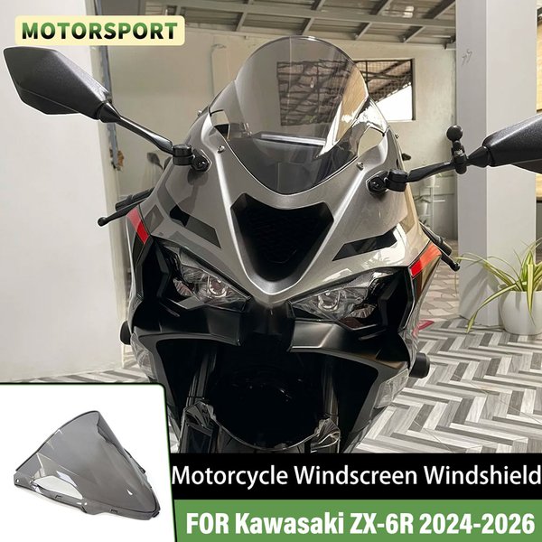Für Kawasaki Ninja ZX-6R ZX6R ZX 6R 2024 2025 2026 Motorrad Windschutzscheibe Windabweiser Doppelschutz