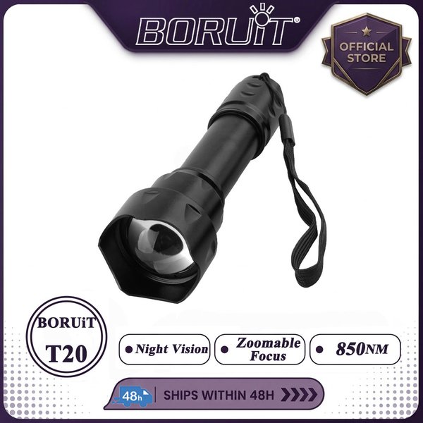 BORUiT T20 Infrarot IR 850 nm Nachtsicht LED Taktische Taschenlampe Zoom IPX6 Wasserdichte Taschenlampe Verwenden 18650 Batterie Jagd Laterne