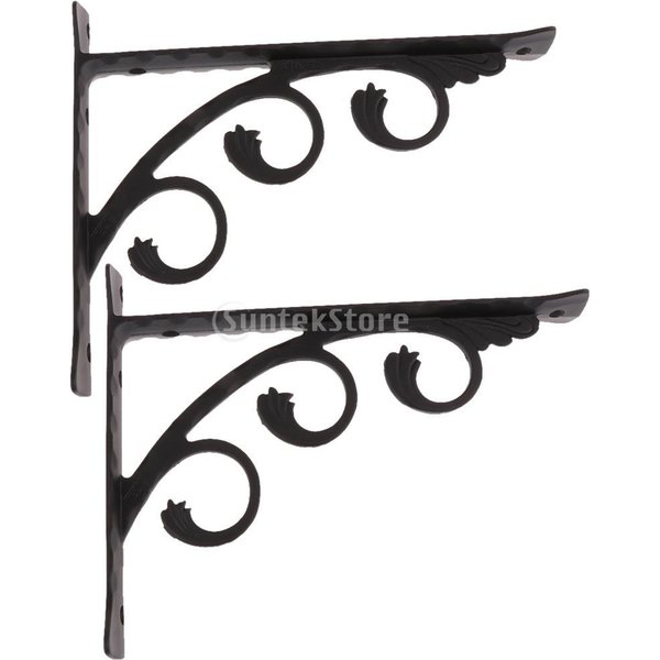 Support d'étagère antirouille, 2 pièces, Support d'étagères d'angle en forme de L, montage mural, 3 tailles au choix, noir, 25x20cm