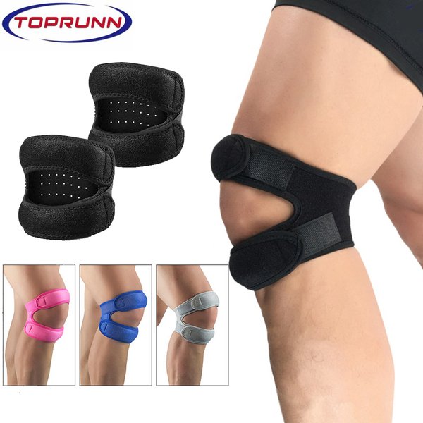 1PC Sport Knie Unterstützung Doppel Patella Gürtel Elastische Bandage Sport Knie Pads Schutz Band fußball basketball Offene Knie Brace