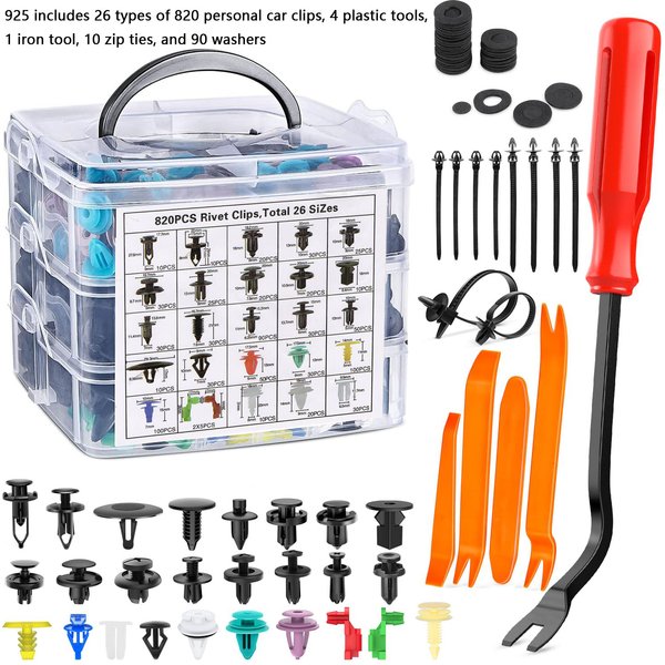 925Pcs -100Pcs Auto Clips Kit Stoßstange Nieten Befestigungen Auto Push-Typ Pin Retainer Trim Kit Stoßstange tür Trim Panel Clips Reparatur